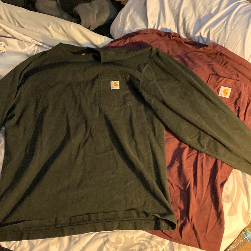 Two carhartt long sleeve workwear